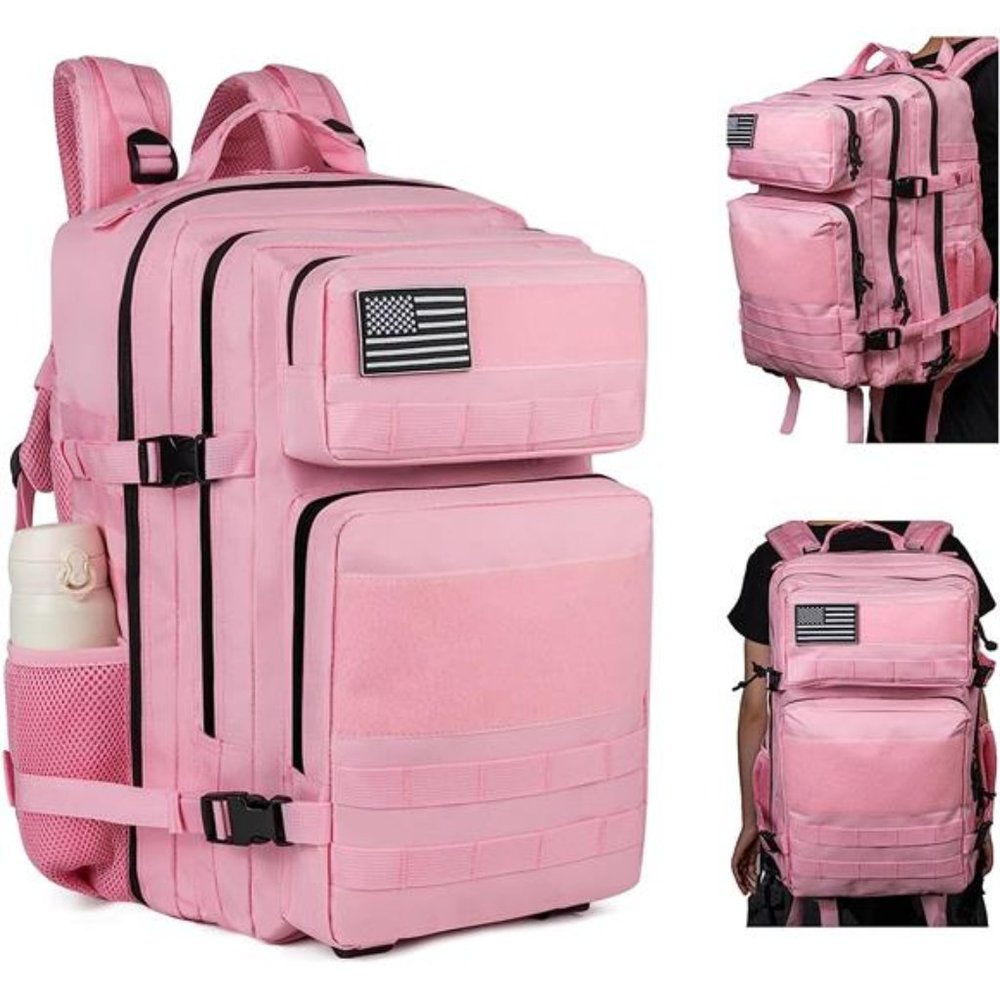 45L Large Capacity Military Backpack, Pink